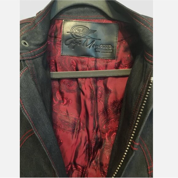 Gigi Montrose Speed Women's Motorcycle Jacket XS MADE IN USA Waxed Denim Kevlar - Picture 11 of 16